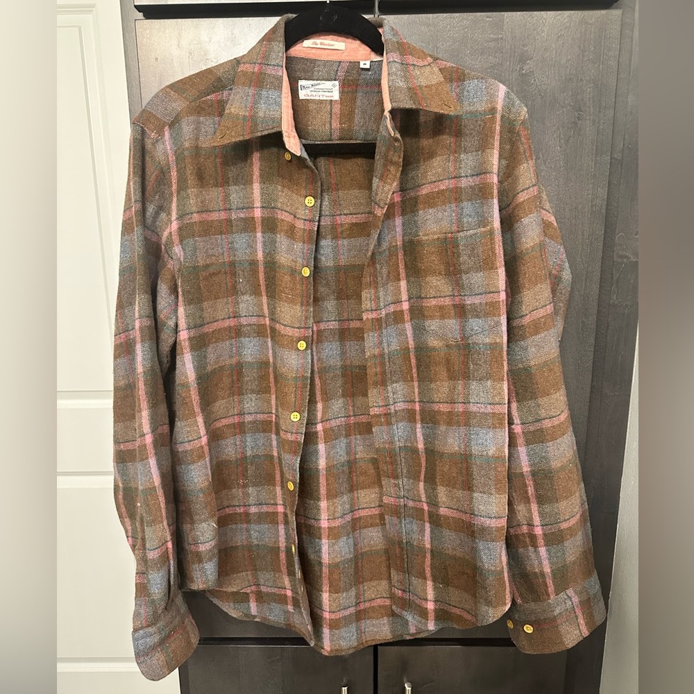 Gant Rugger The Woolster flannel button down medium brown/pink